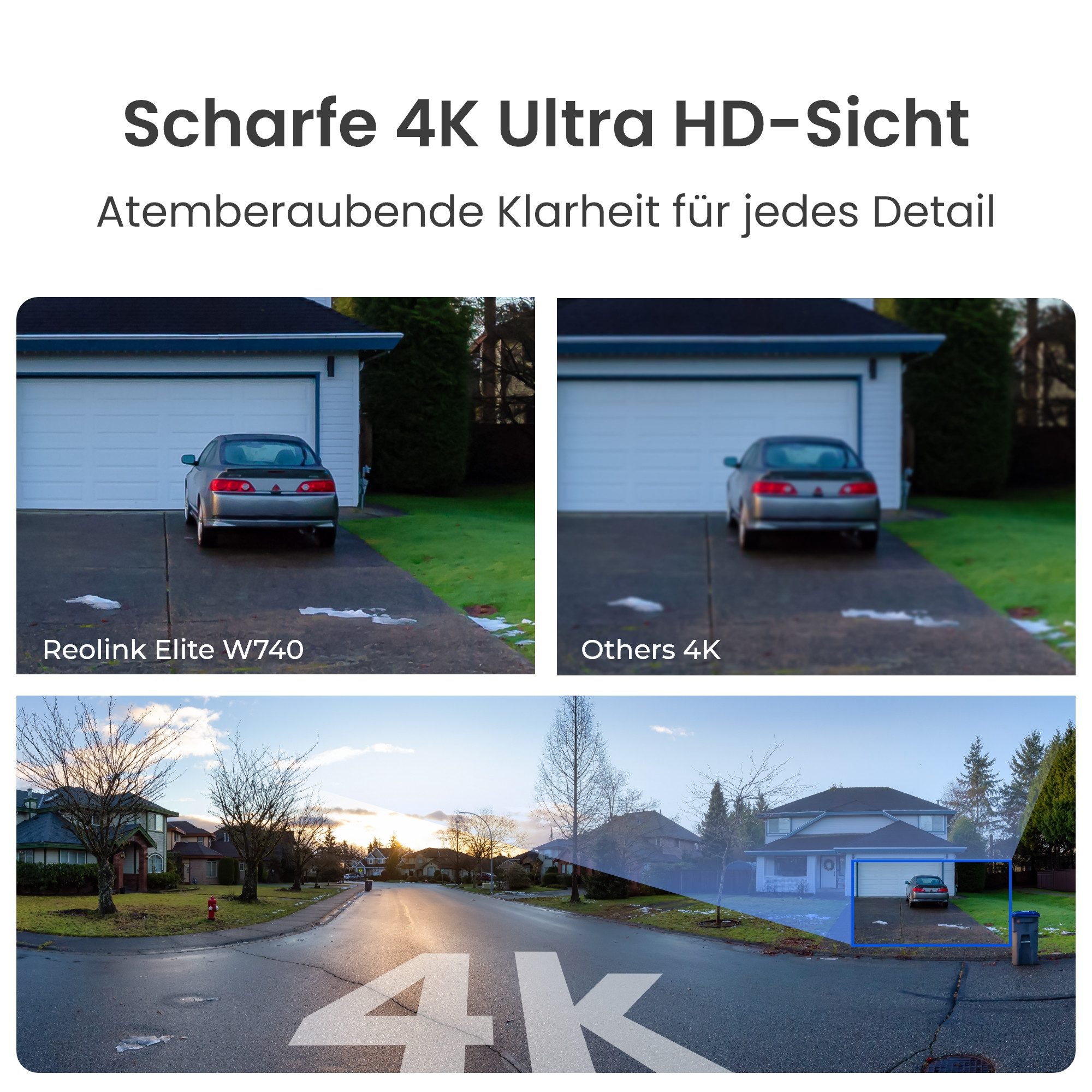Reolink Überwachungskamera 4K 8MP WALN Dual-Objektiv Plug-in Überwachungskamera (außenbereich, 1-tlg., Farbnachtsicht, Zwei-Wege-Audio, IP67)