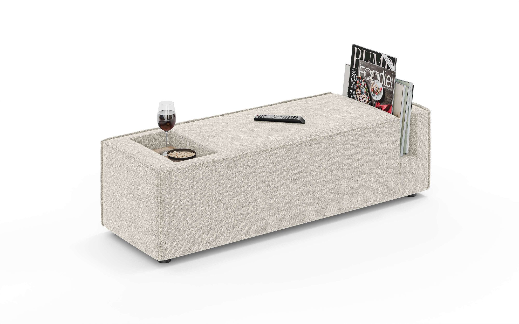 OTTO home Sofaelement HAILY Tisch XL für das Modulsofa, extra tief, Maße B/T/H: 45/130/37 cm, als Modul oder separat verwendbar, mit Steckfach und Ablagefläche