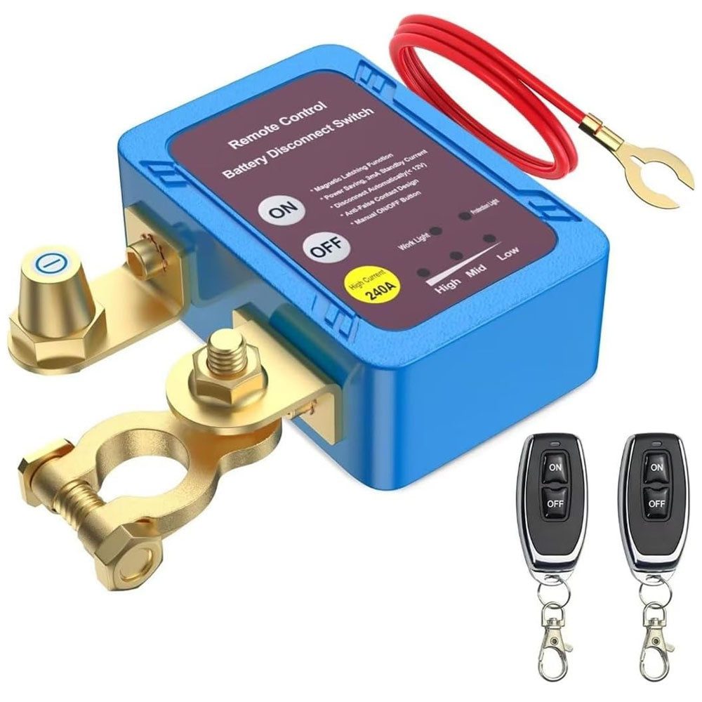 VIVIHEYDAY Batteriewächter Drahtloser Ferngesteuerter Auto Trennschalter, 12V, Batterie Trennschalter 240A, Batterie Kill Switch Anti-Diebstahl automatische Abschaltung Schalter für Auto, RV, ATV, LKW, Boot