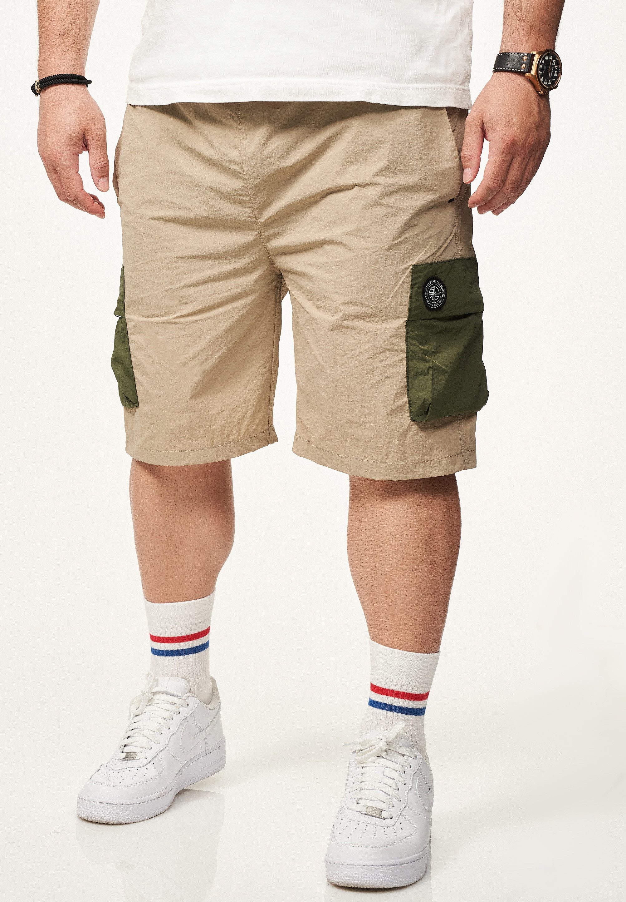 SOULSTAR Cargoshorts im Tech Utility-Style für Herren aus leichtem Nylon Re günstig online kaufen