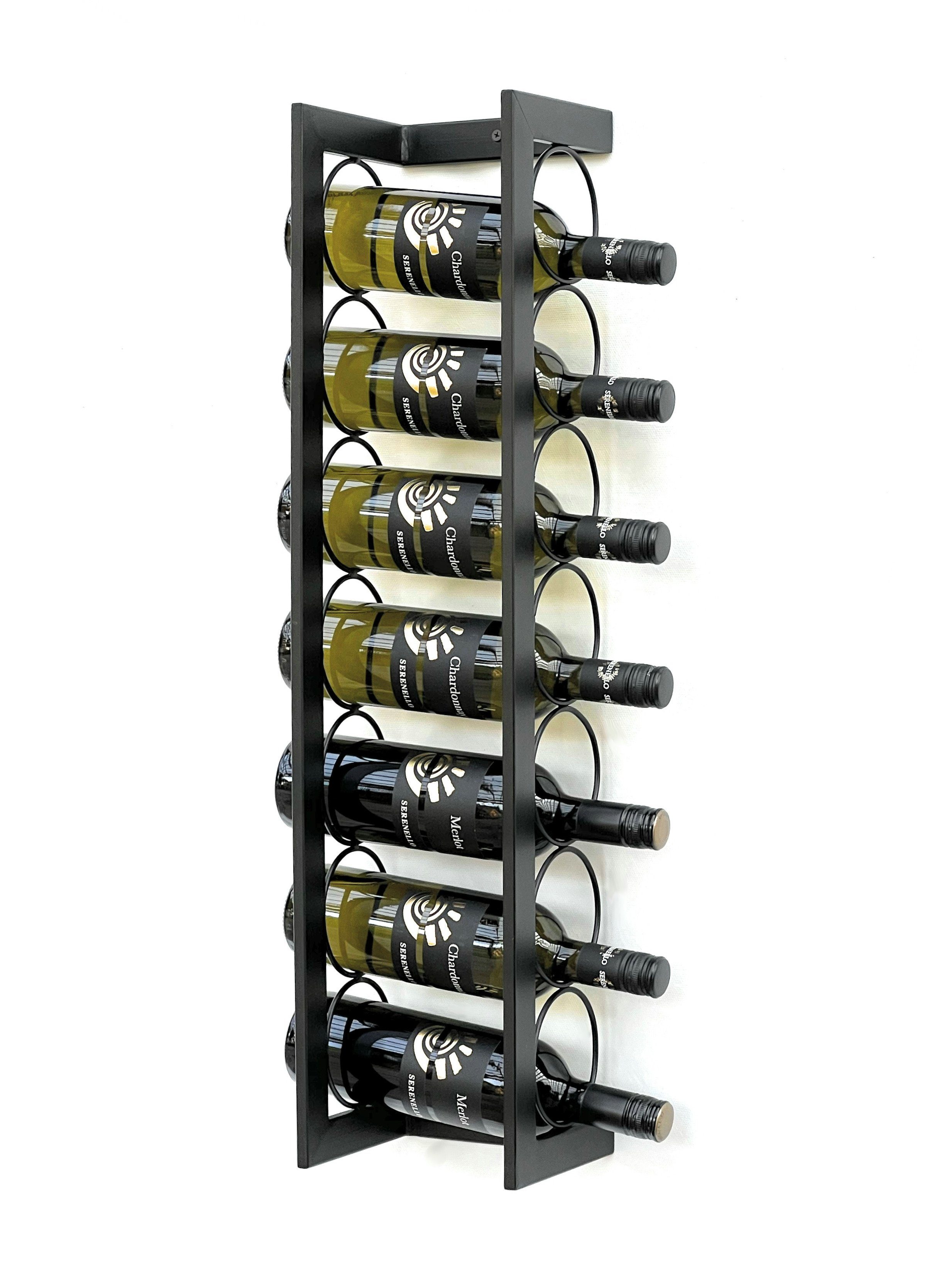 DanDiBo Weinregal Wand Metall Schwarz Flaschenregal Flaschenständer  Flaschenhalter für 6 Flaschen Schmal Modern Design