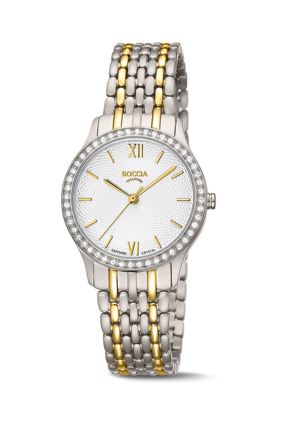 Boccia Titanuhr Boccia Armbanduhr Damen Trend 3376-02 Titan, Teil-Goldplattiert, (1-tlg)