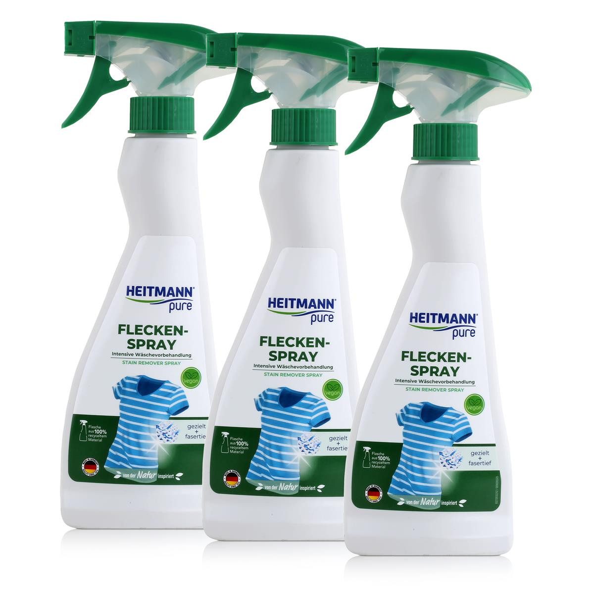 HEITMANN Heitmann pure Fleckenspray 250ml - Intensive Wäschevorbehandlung (3er Fleckentferner