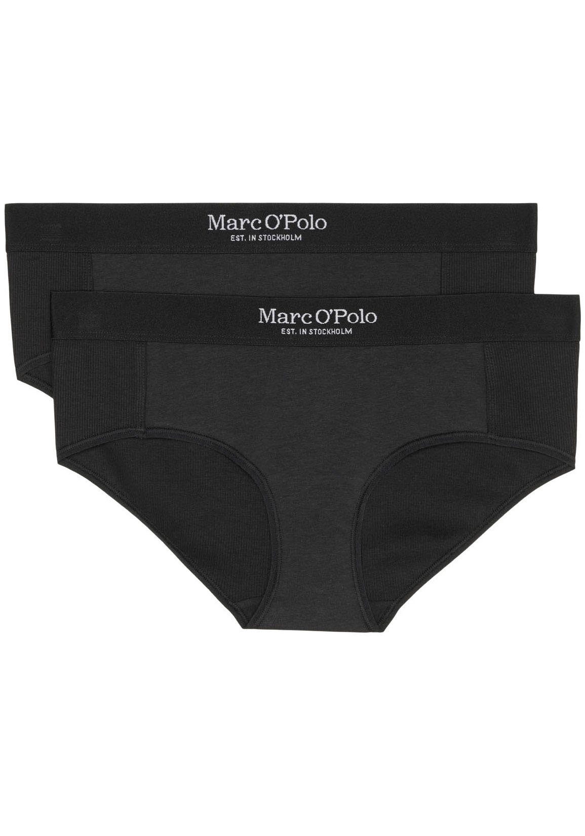 Marc O'Polo Panty Iconic Rib woven (2er Pack) mit breitem Logobund