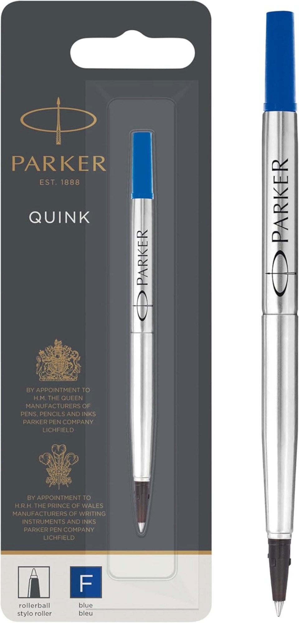 Parker Kugelschreiber PARKER Rollerballmine QUINK F blau – 1 Stück