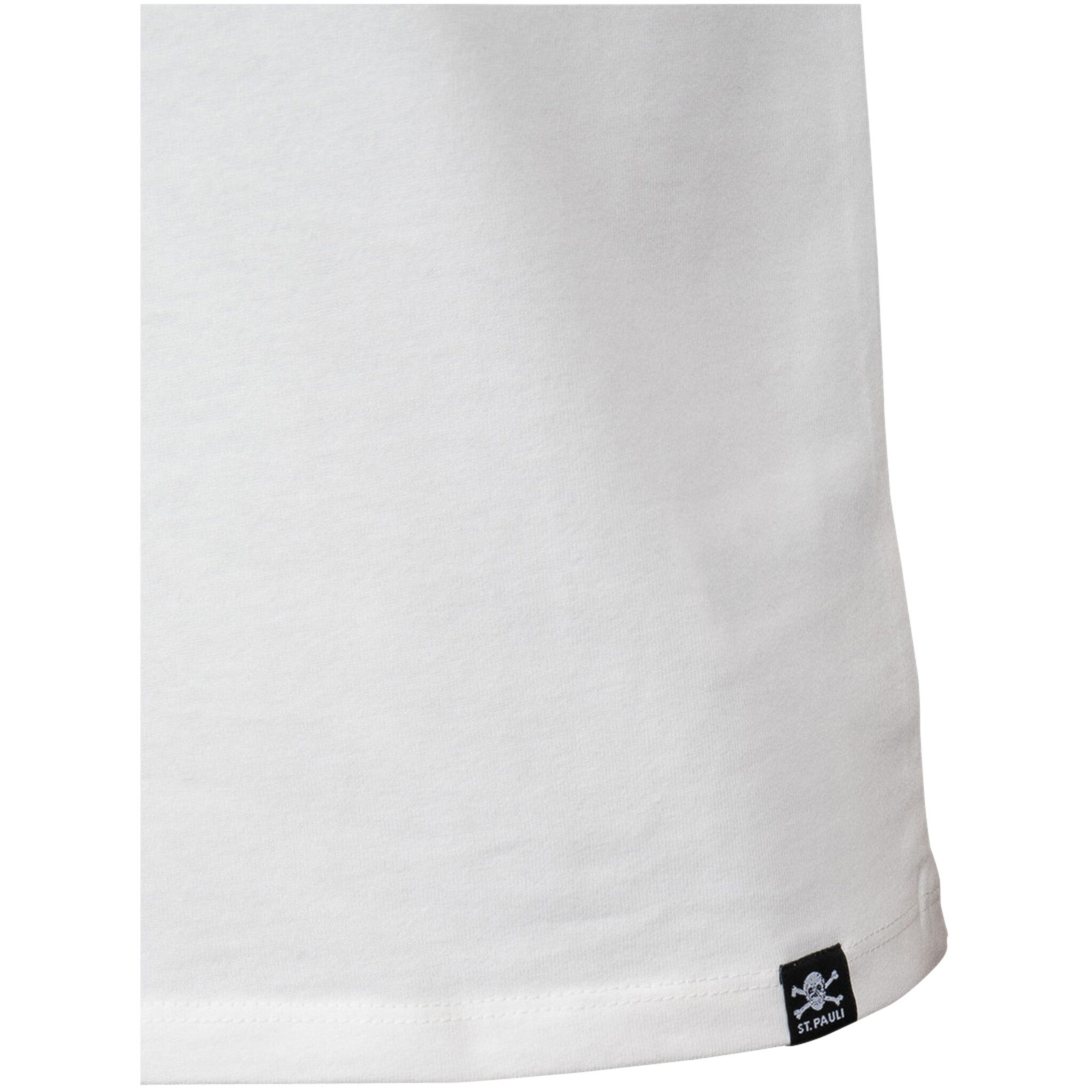 FC St. Pauli Print-Shirt FC St. Pauli - T-Shirt Anti-Fascist Totenkopf - weiß