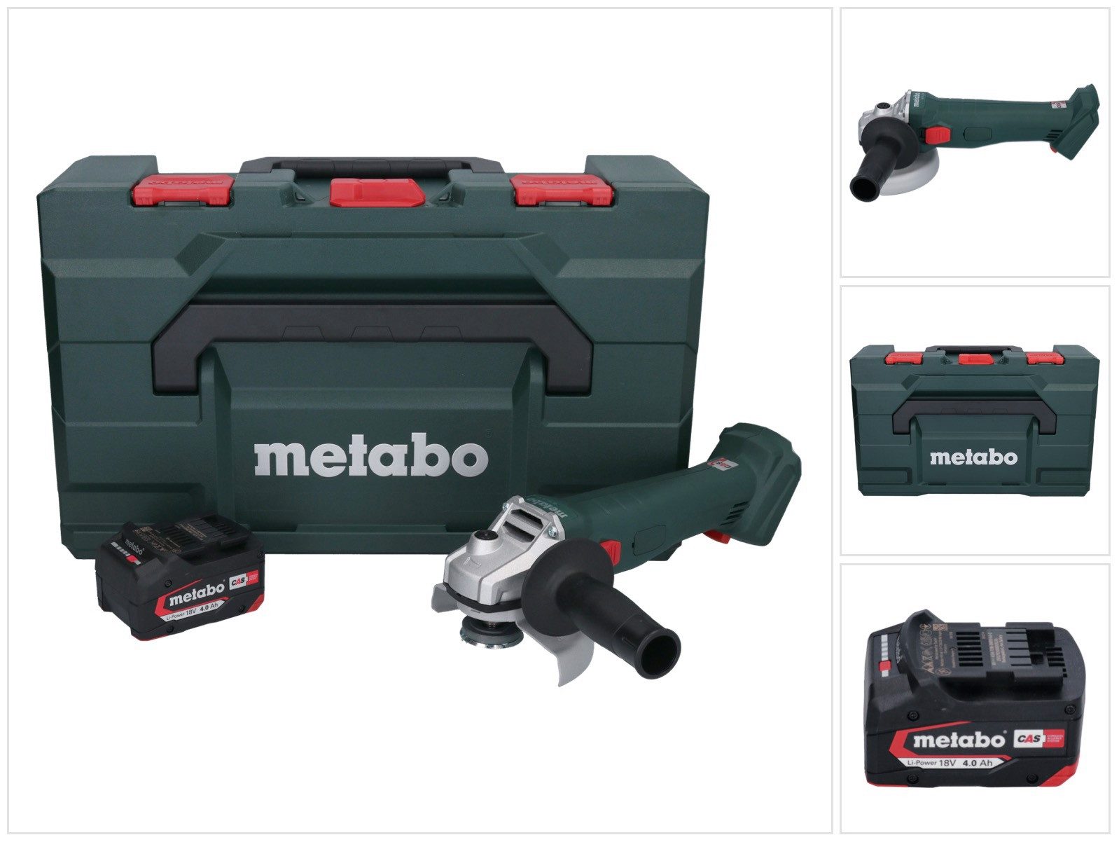 metabo Akku-Winkelschleifer W 18 L 9-125 Akku Winkelschleifer 18 V 125 mm + 1x Akku 4,0 Ah