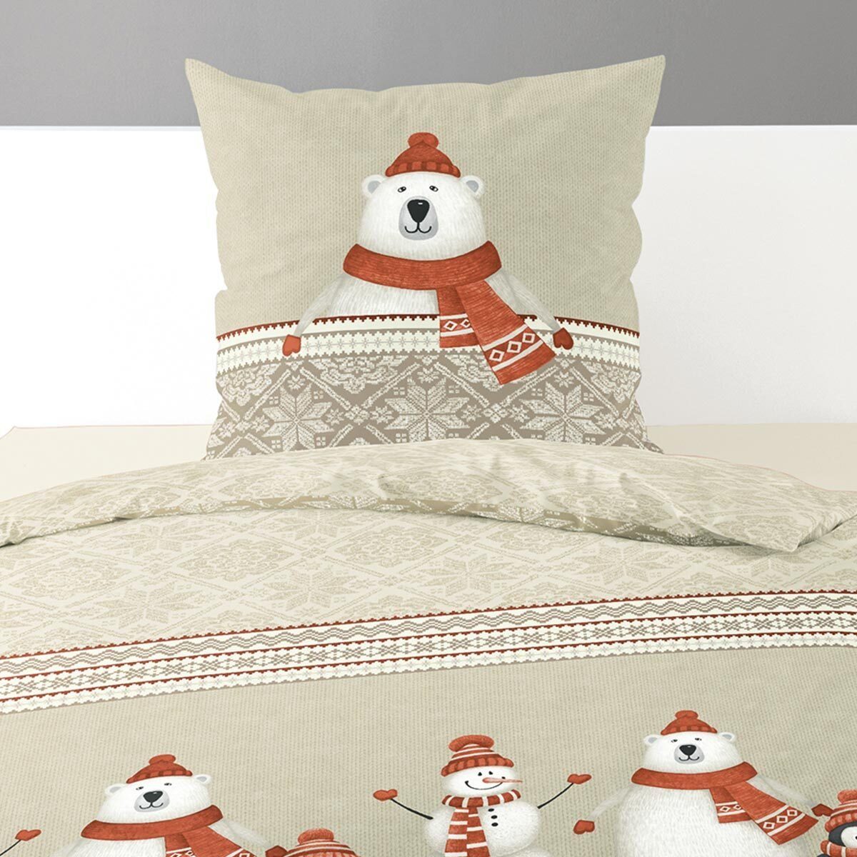 TRAUMSCHLAF Bettwäsche Weihnachtstiere, Biber, 2 teilig, günstig online kaufen