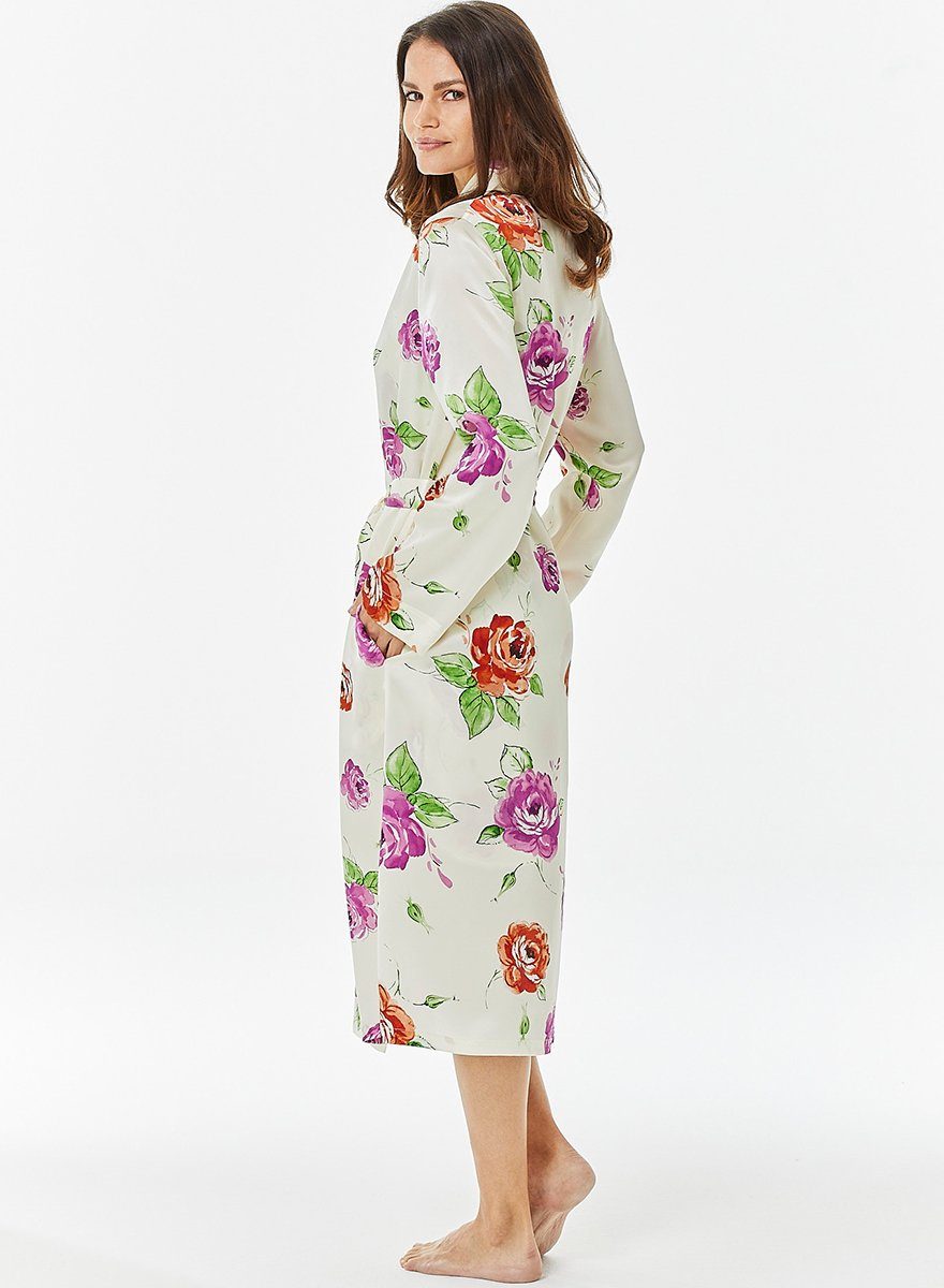 Jadee Morgenmantel Daybreak, Seide, Kimono-Kragen, Bindegürtel günstig online kaufen