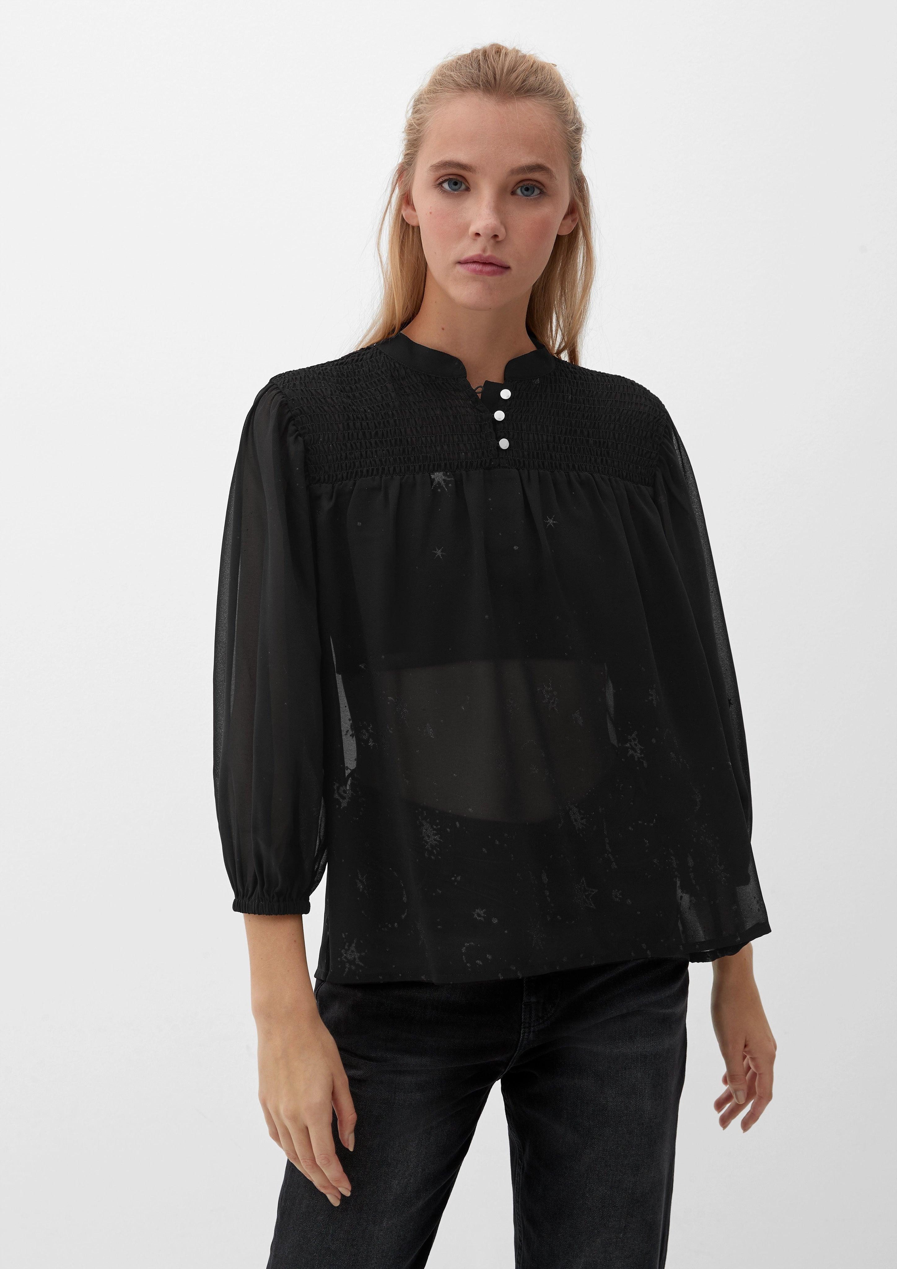 Langarmbluse Blusenshirt mit abstraktem Muster