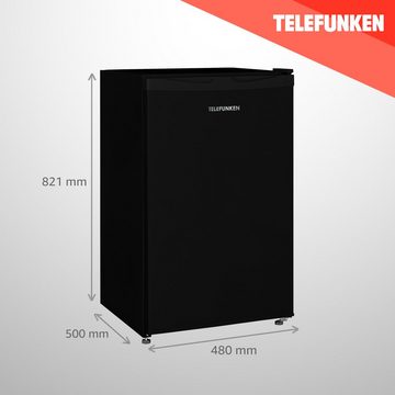 Telefunken Kühlschrank CF-31-121-B, 82.1 cm hoch, 48 cm breit, Ohne Gefrierfach, Freistehend, 90 Liter Nutzinhalt, Klein, Schwarz