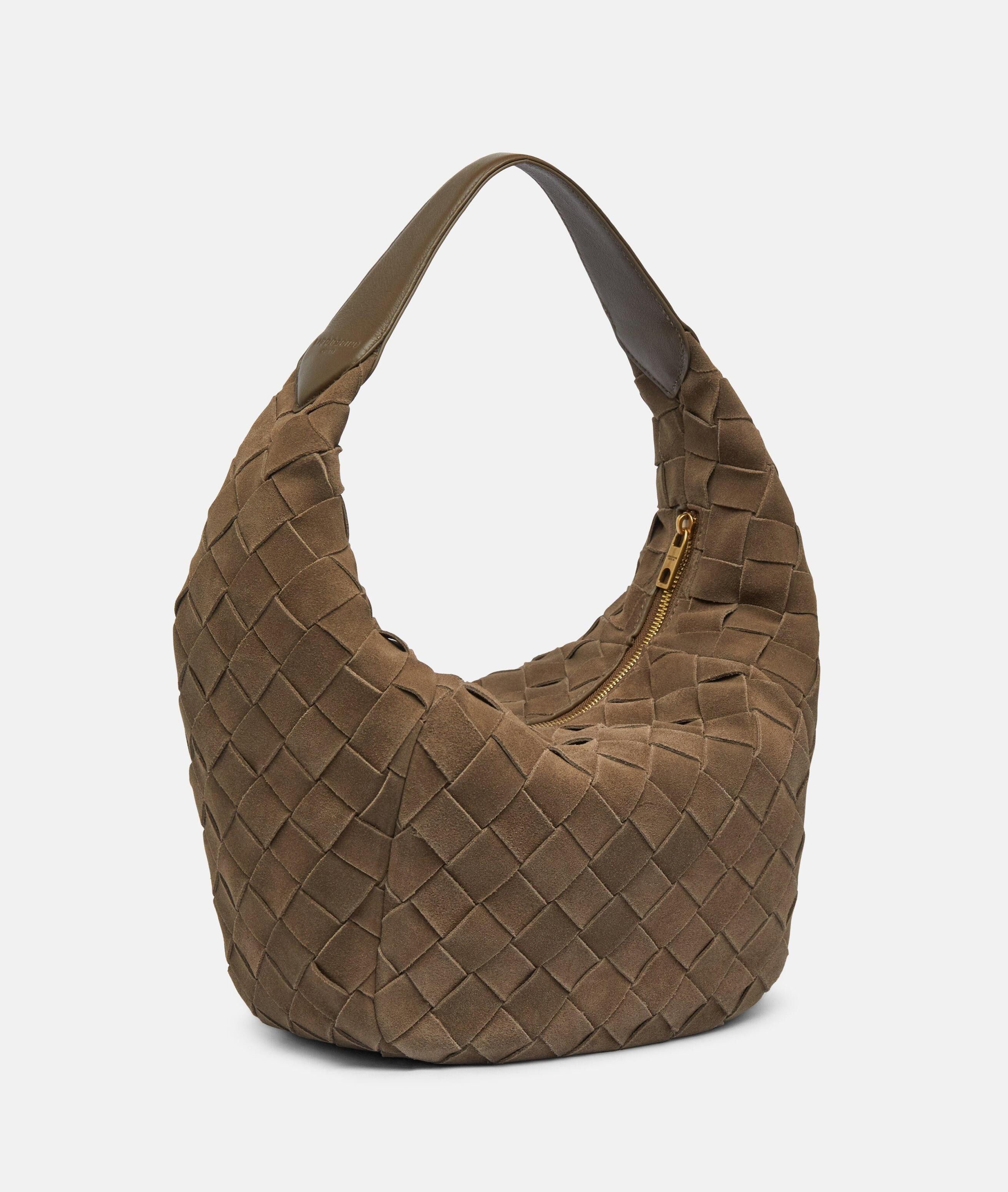 Liebeskind Berlin Schultertasche Farrah Hobo M, Geräumige Beuteltasche aus Veloursleder