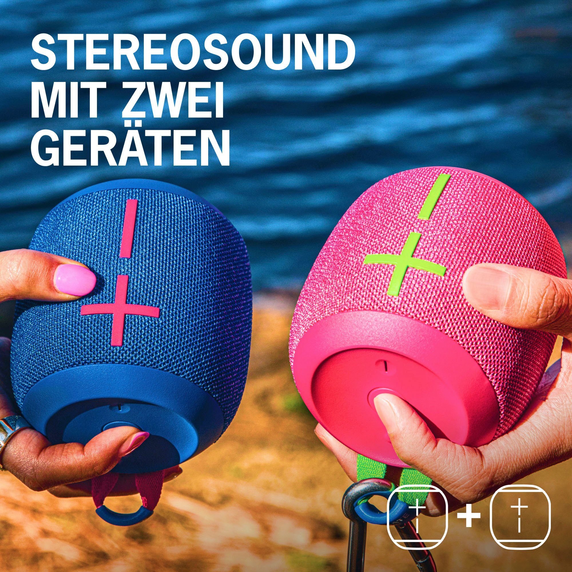 Ultimate (360°-SOUND, WONDERBOOM Stunden Bluetooth-Lautsprecher 14 Reichweite, Ears Aqua EARS 40 IP67, blau ULTIMATE Akkulaufzeit) Meter 3