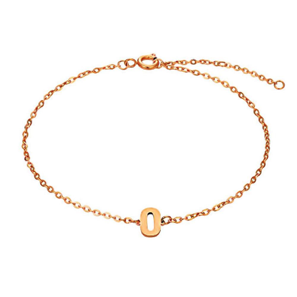 BUNGSA Goldarmband O - Buchstaben Armkette aus Edelstahl Roségold Unisex (1 Armband, 1-tlg), Bracelet Armschmuck