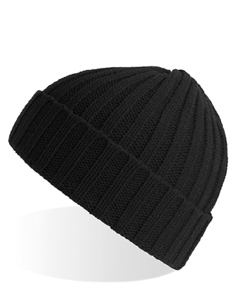 für Mütze Polyester geeignet auch Damen schwarz Wintermütze perfekt Teenager Beechfield® Recycelter Strickmütze Beanie