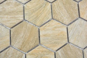 Mosani Mosaikfliesen Keramikmosaik Mosaikfliesen beige matt / 10 Mosaikmatten