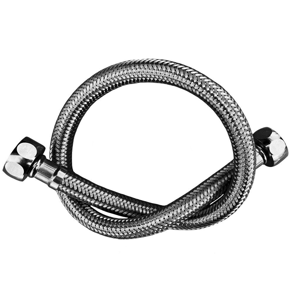 Sanlingo Flexschlauch Anschlussschlauch 1/2 Zoll Panzerschlauch Flexschlauch Silber 50 cm