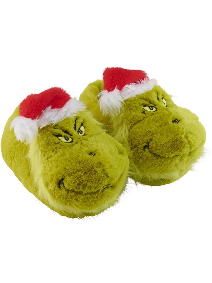 United Labels® The Grinch 3D Hausschuhe Plüsch Slipper Pantoffeln Puschen Schlappen Hausschuh