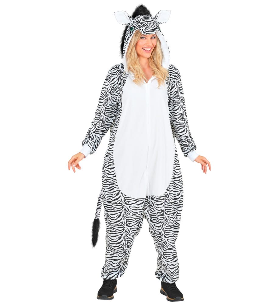 Kostüm Overall Zebra Kostüm schwarz L/XL