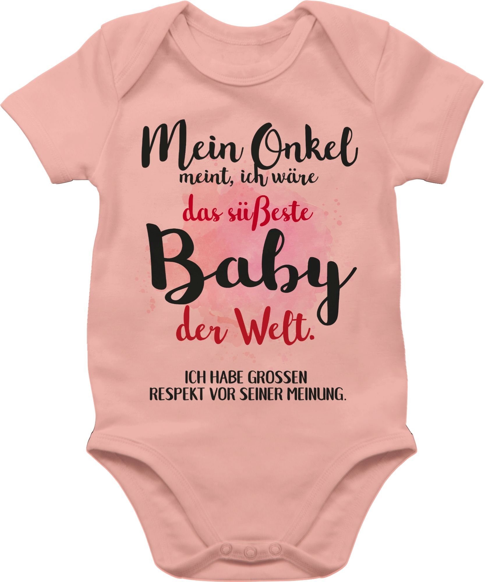 Shirtbody Mein Onkel meint, ich wäre das süßeste Baby der Welt.