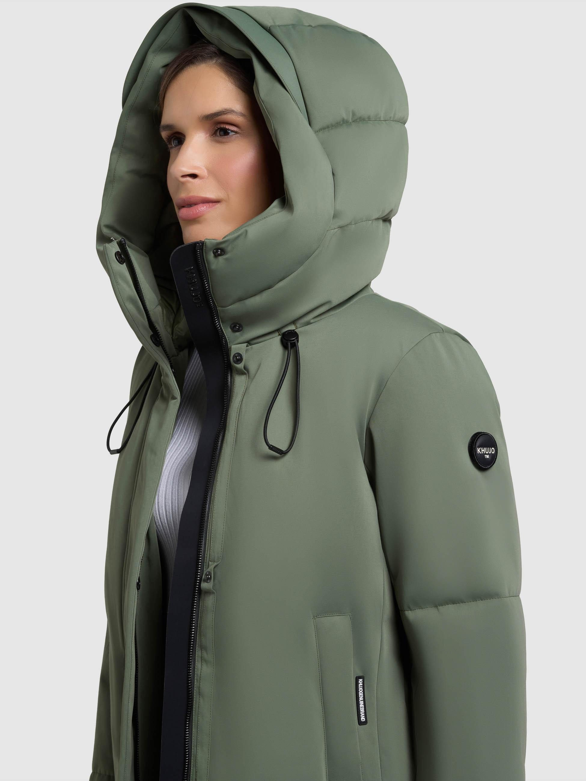 khujo Kurzmantel Allap Warmer Damen Mantel mit innenliegenden Rucksack-Trägern