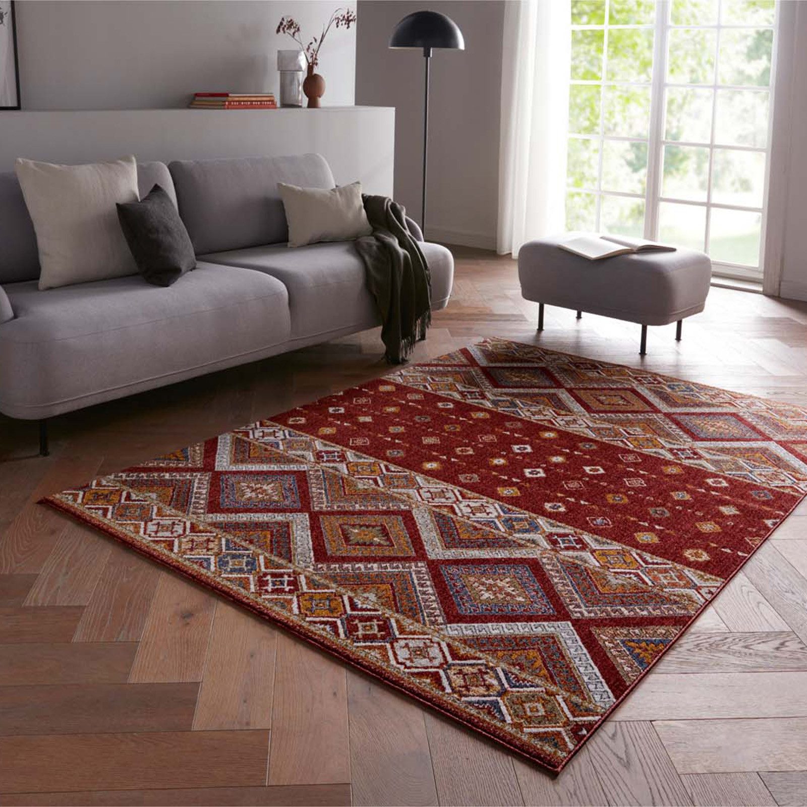 TaraCarpet Teppich Moderner Orientteppich New Oriental Lahore, rechteckig, Höhe: 9 mm, Wohnzimmer, Schlafzimmer, Esszimmer, Lahore rot 140x200