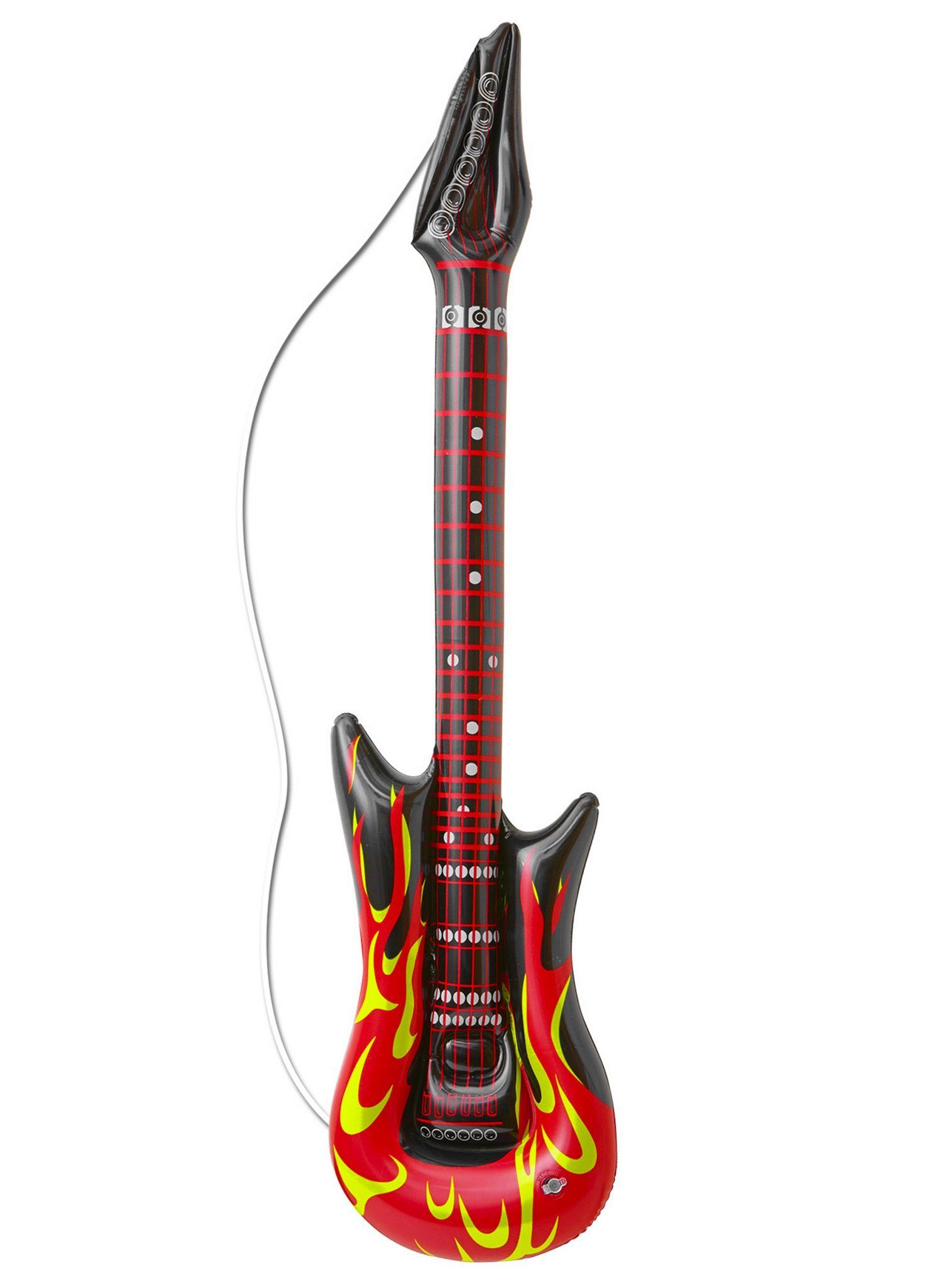 Widdmann Kostüm Aufblasbare Flammen Gitarre, Kunststoff-Accessoire zum Aufpusten