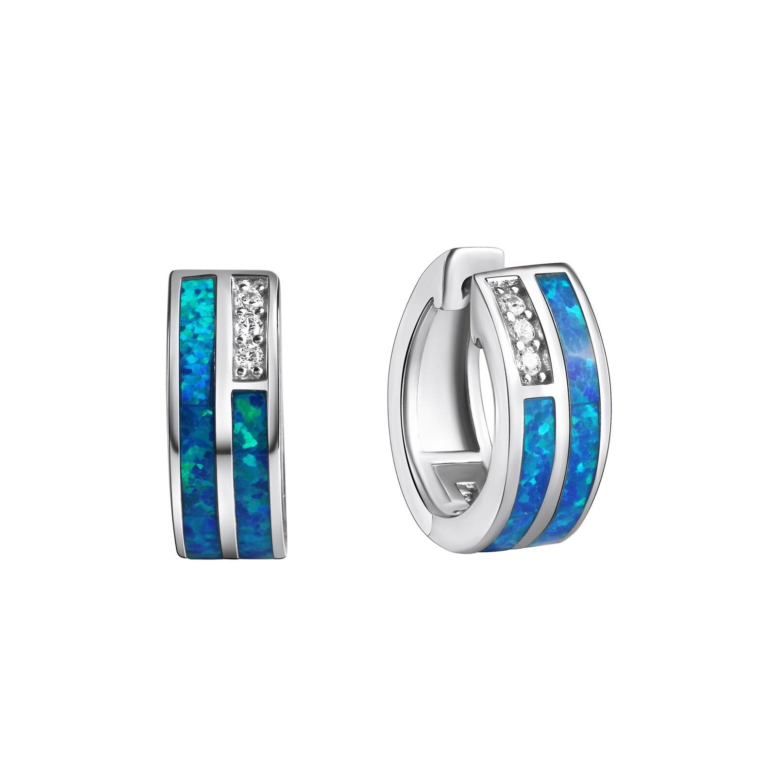 Vivance Paar Creolen 925-Sterling Silber rhodiniert Zirkonia günstig online kaufen