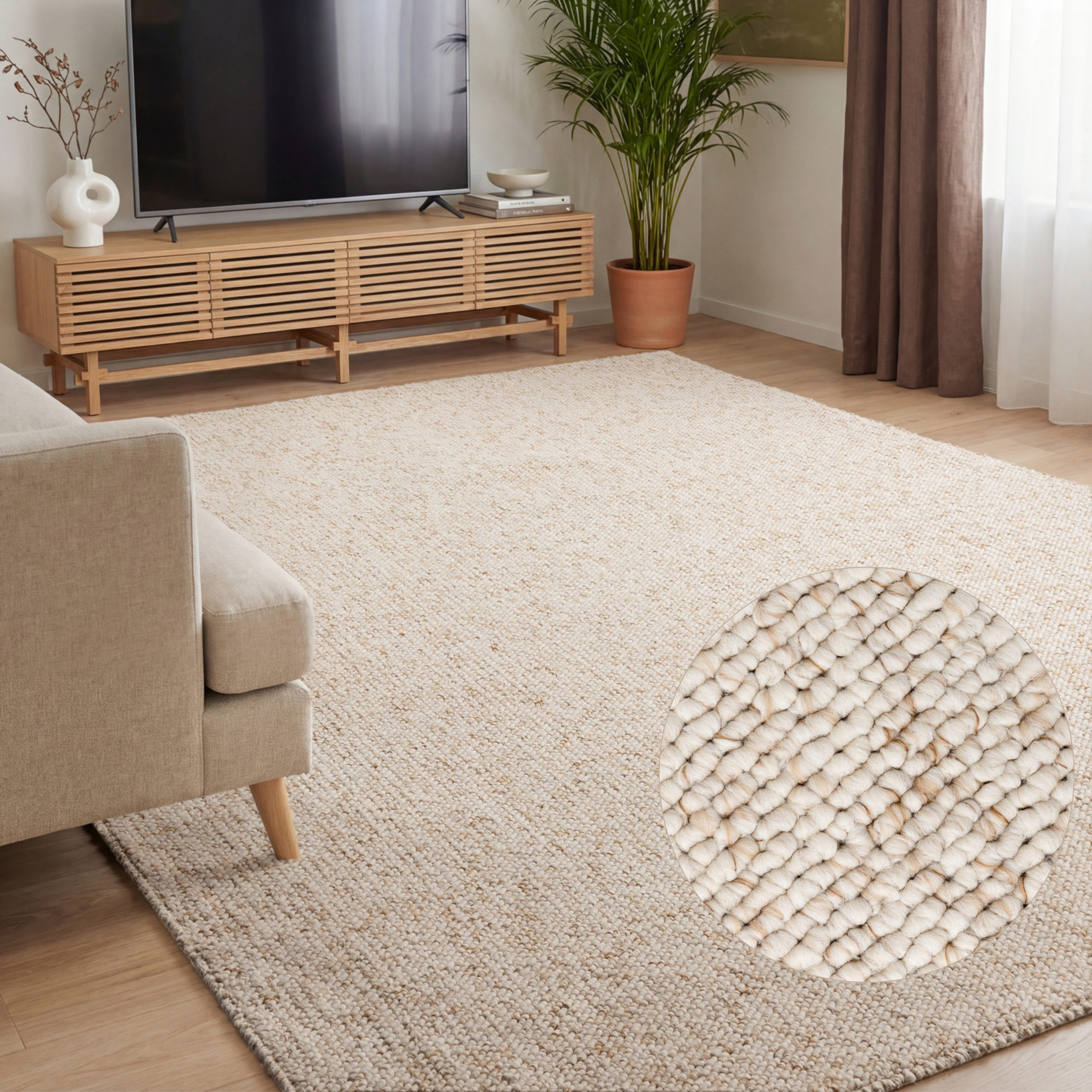 ELLE DECORATION Teppich Rocco, rechteckig, Höhe: 10 mm, Läufer, waschbar, Wohnzimmer, Esszimmer, Woll-Optik