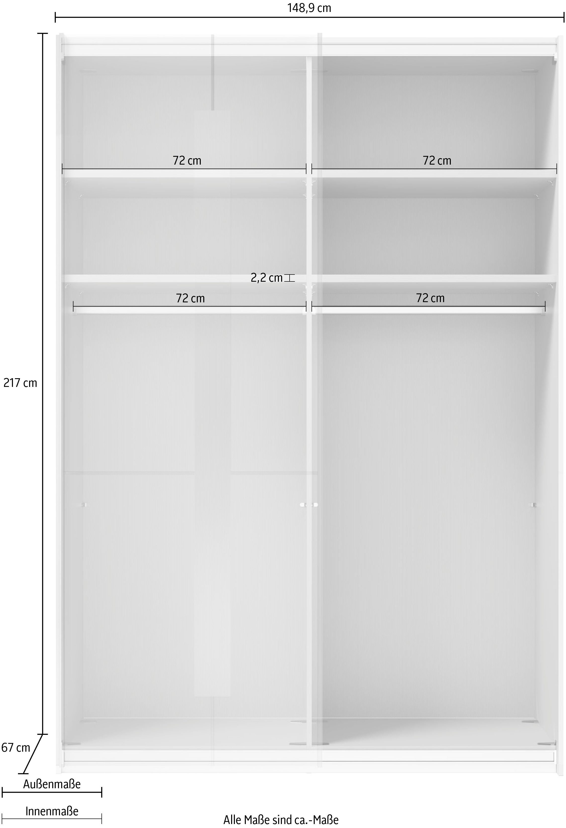 Schwebetürenschrank Imola und Musterring Zierspiegel Weiß inkl. GALLERY Einlegeböden W branded Glastüren M inkl. by Kleiderstangen, mit