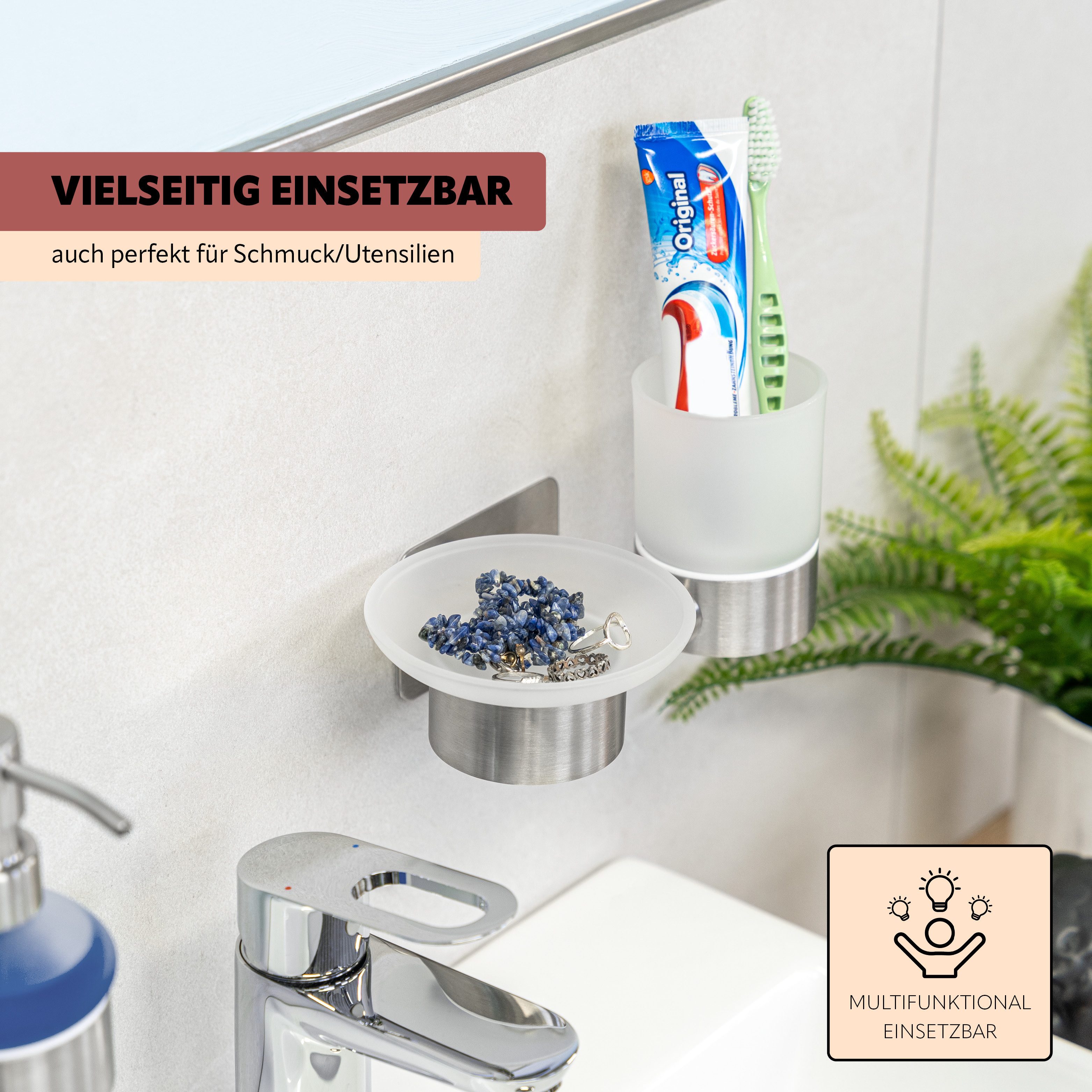 bremermann Seifenschale Bad-Serie PIAZZA TAPE - Wandhalter mit Klebepad