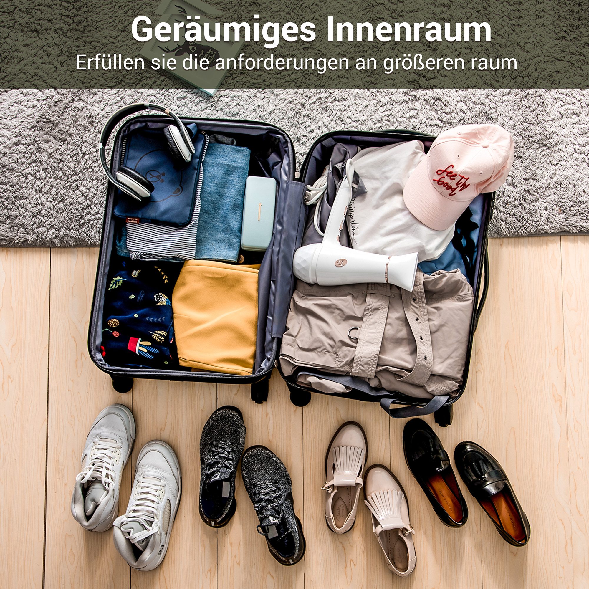 OKWISH Handgepäckkoffer Rollkoffer, Reisekoffer, Handgepäck 4 Rollen, ABS-M günstig online kaufen