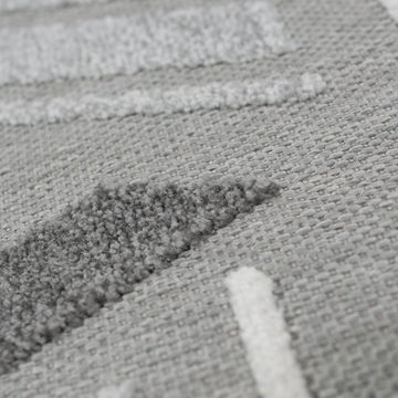 Outdoorteppich In- & Outdoor Sisalteppich mit abstraktem Dreiecksmuster in creme grau, Carpetia, rechteckig, Höhe: 10 mm