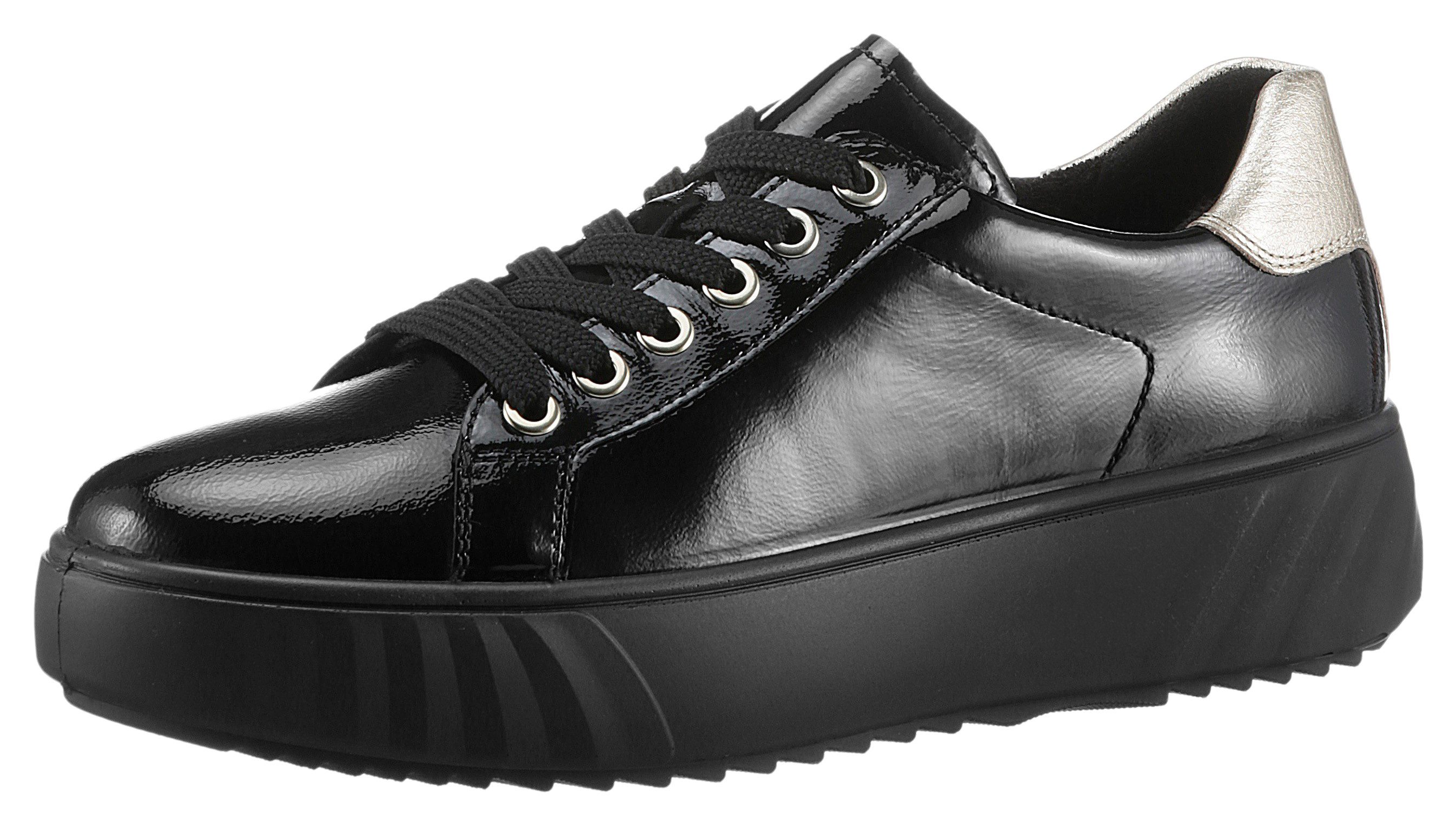 Plateau sneaker schwarz lack deals