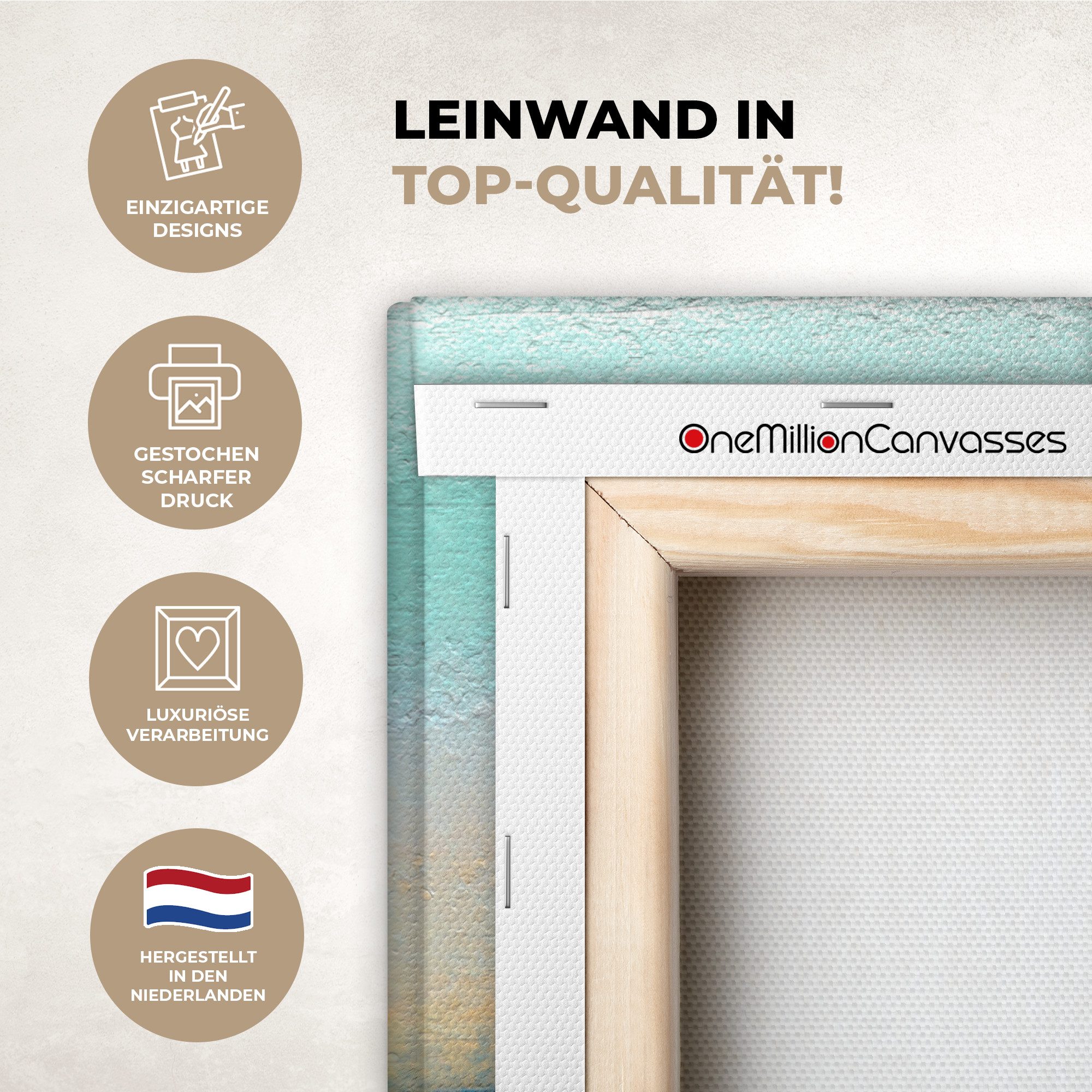 OneMillionCanvasses® Leinwandbild Kunstdrucke - Ölfarbe - Boot - Abstrakt, Fotodruck (1 St), Wandbild, Deko Schlafzimmer Wohnzimmer Flur 20x20 cm
