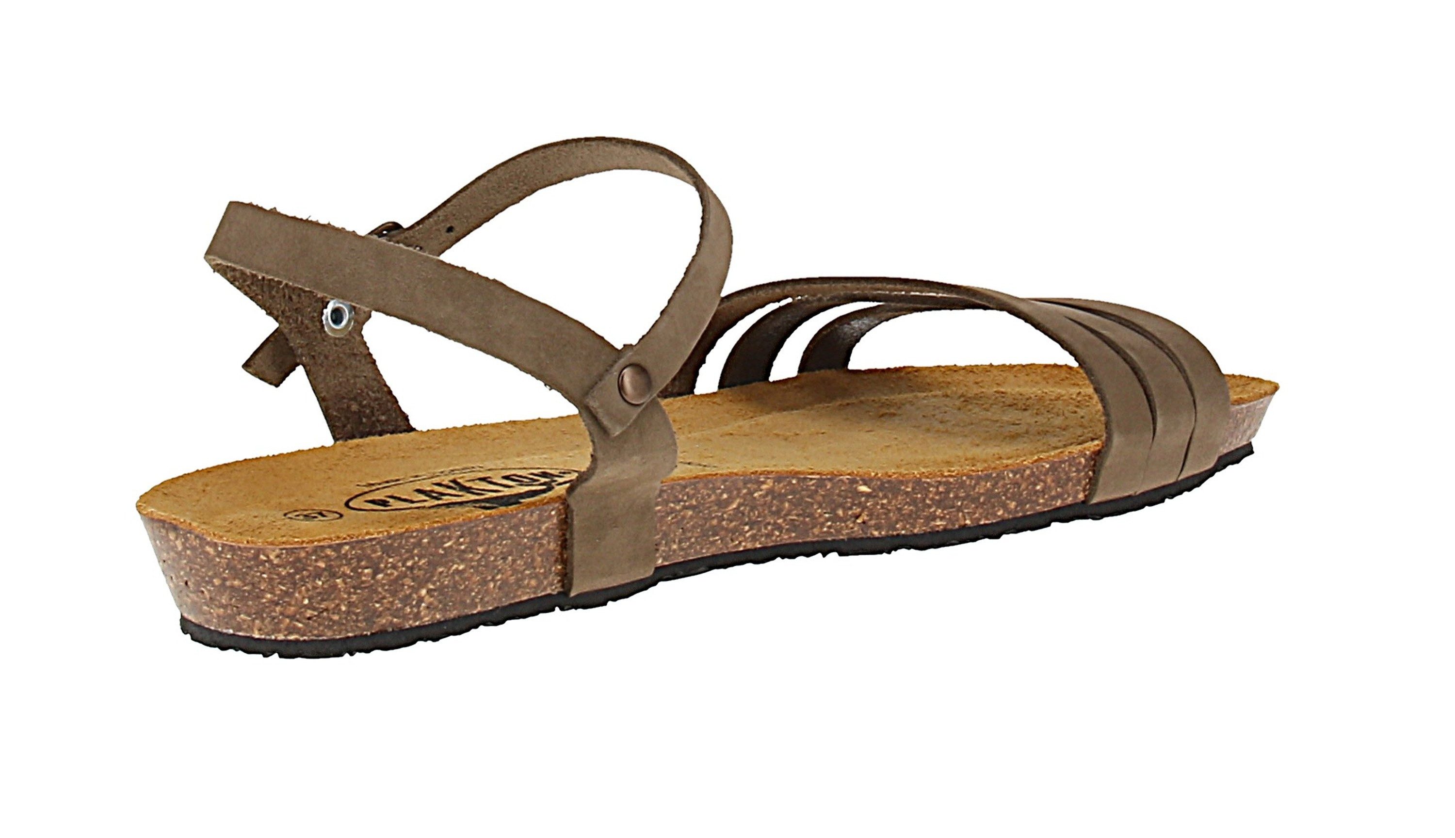 Plakton plakton 405080 Fran Alou Nobuck - Damen Pantolette - Kaki Sandale