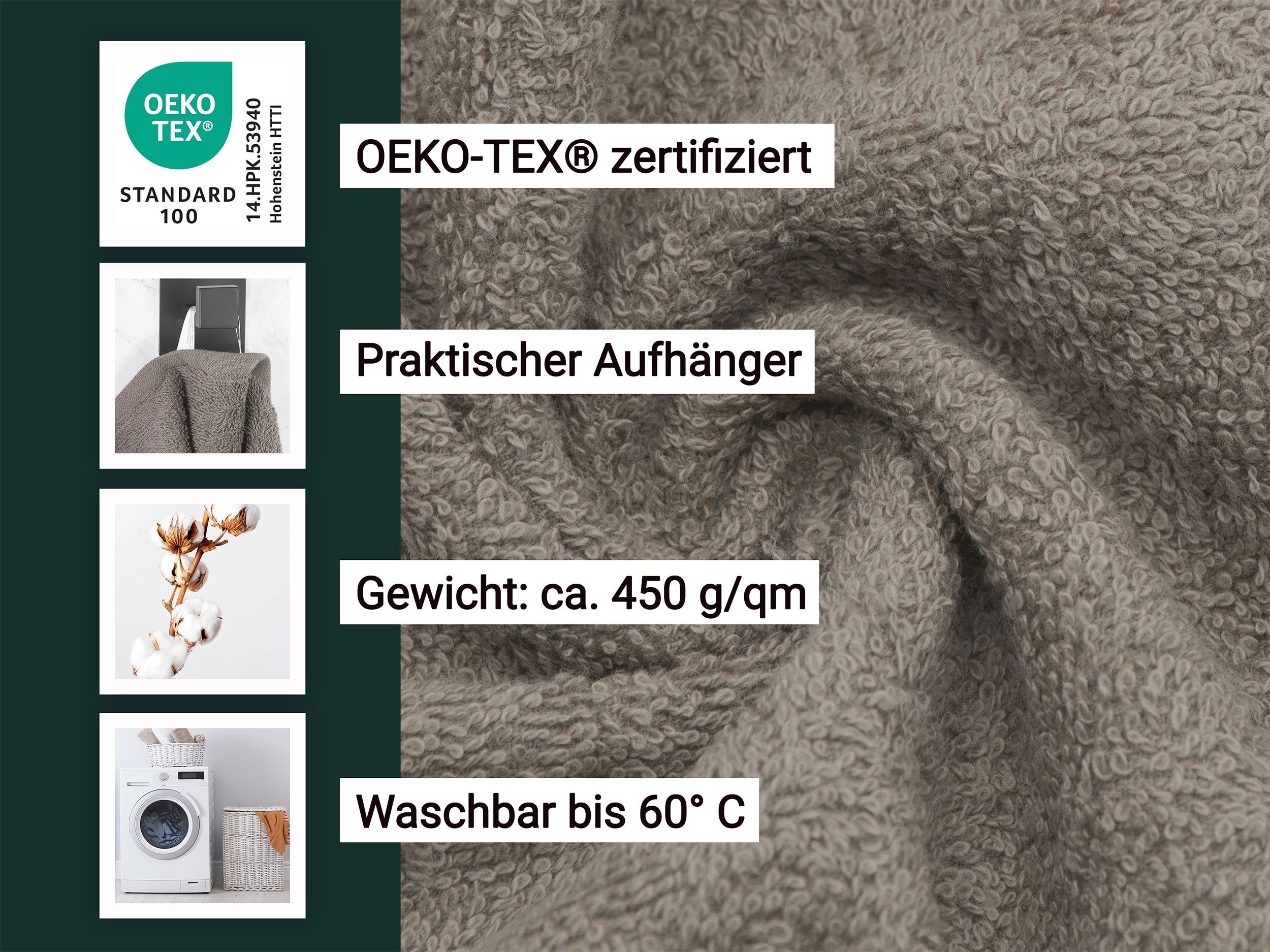 ZOLLNER Gästehandtücher, Walkfrottier (10-St), 30 x 50 cm, 100% Baumwolle, mit 2 Bordürenstreifen