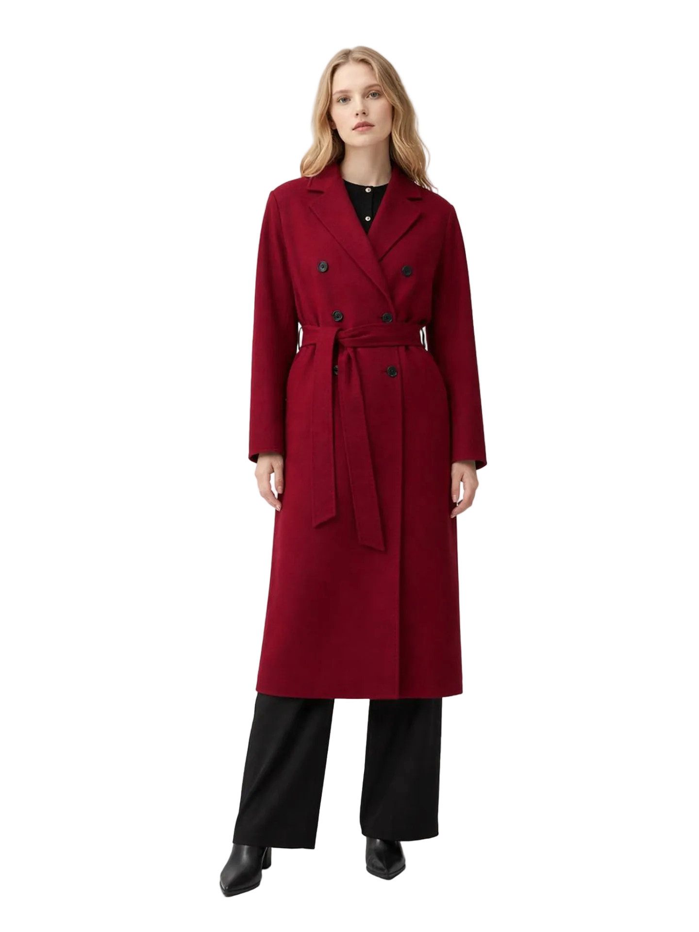 GOBI Cashmere Wollmantel Damen Doppelt-Reihiger Kaschmirmantel