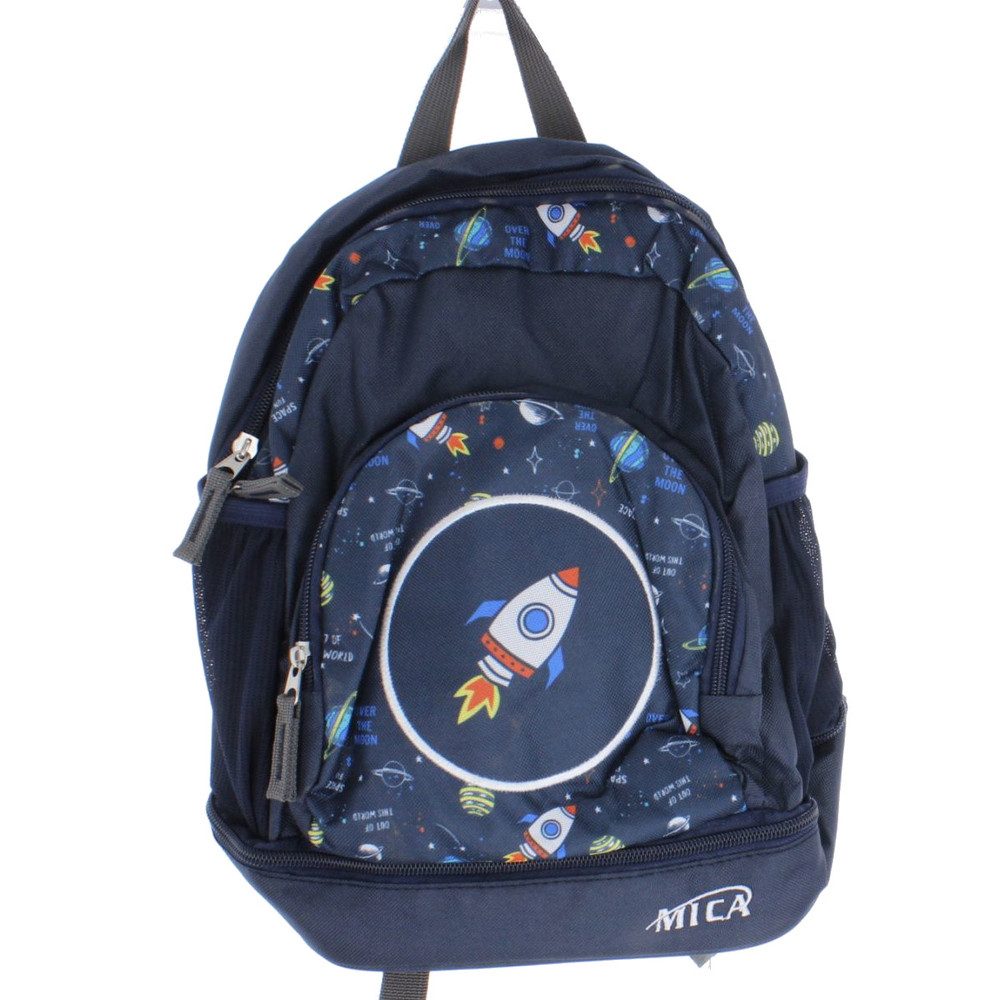 MICA Kinderrucksack Kinderrucksack Rakete - aus Textil - ca. 25 x 31 x 12/18 cm