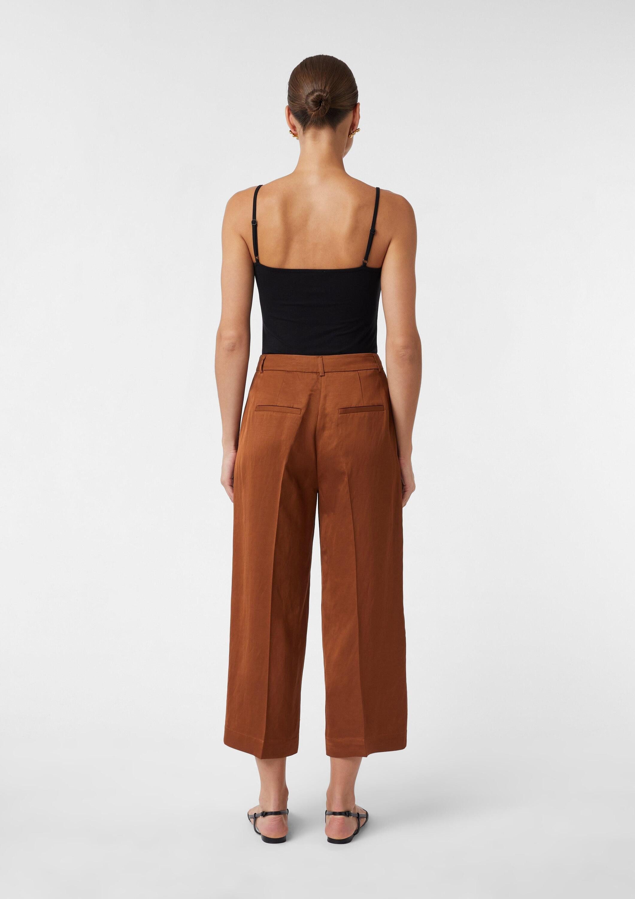 comma 7/8-Hose Hose Culotte aus schimmerndem Leinen-Viskose-Mix