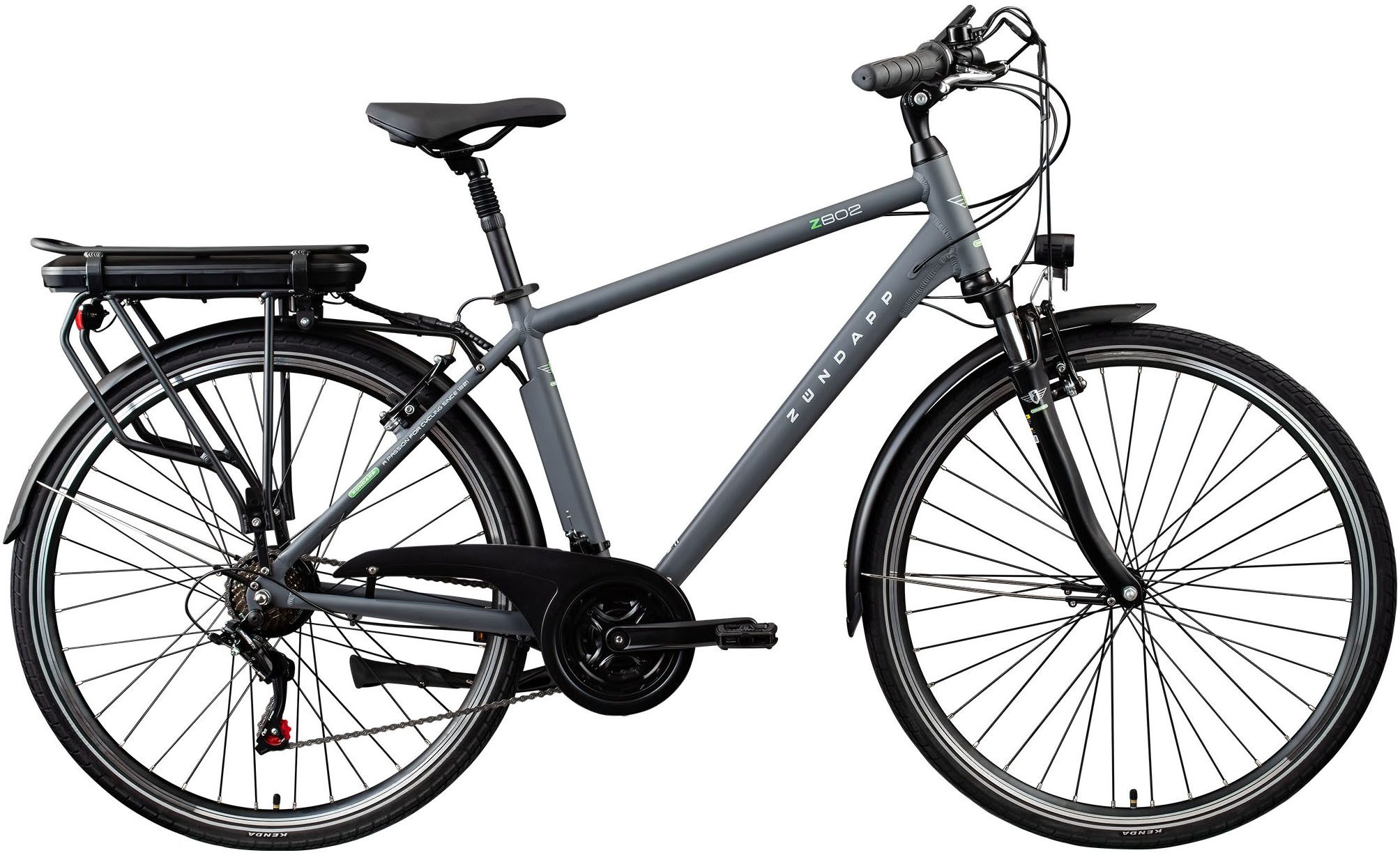 Zündapp E-Bike Trekkingrad Z802 Herren, 21 Gang Shimano Altus RD-M310 Schaltwerk, Kettenschaltung, Heckmotor, 374 Wh, Pedelec, Elektrofahrrad für Herren