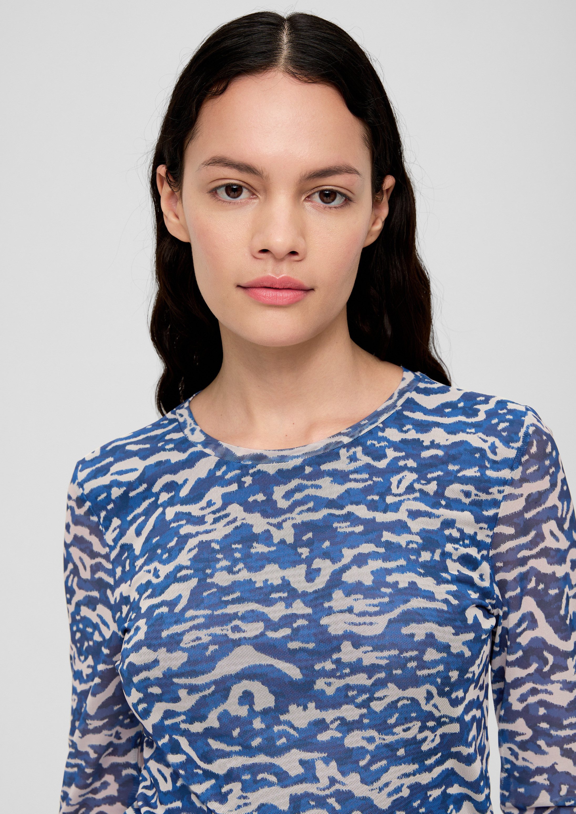 s.Oliver Langarmshirt T-Shirt Langarmshirt aus Mesh