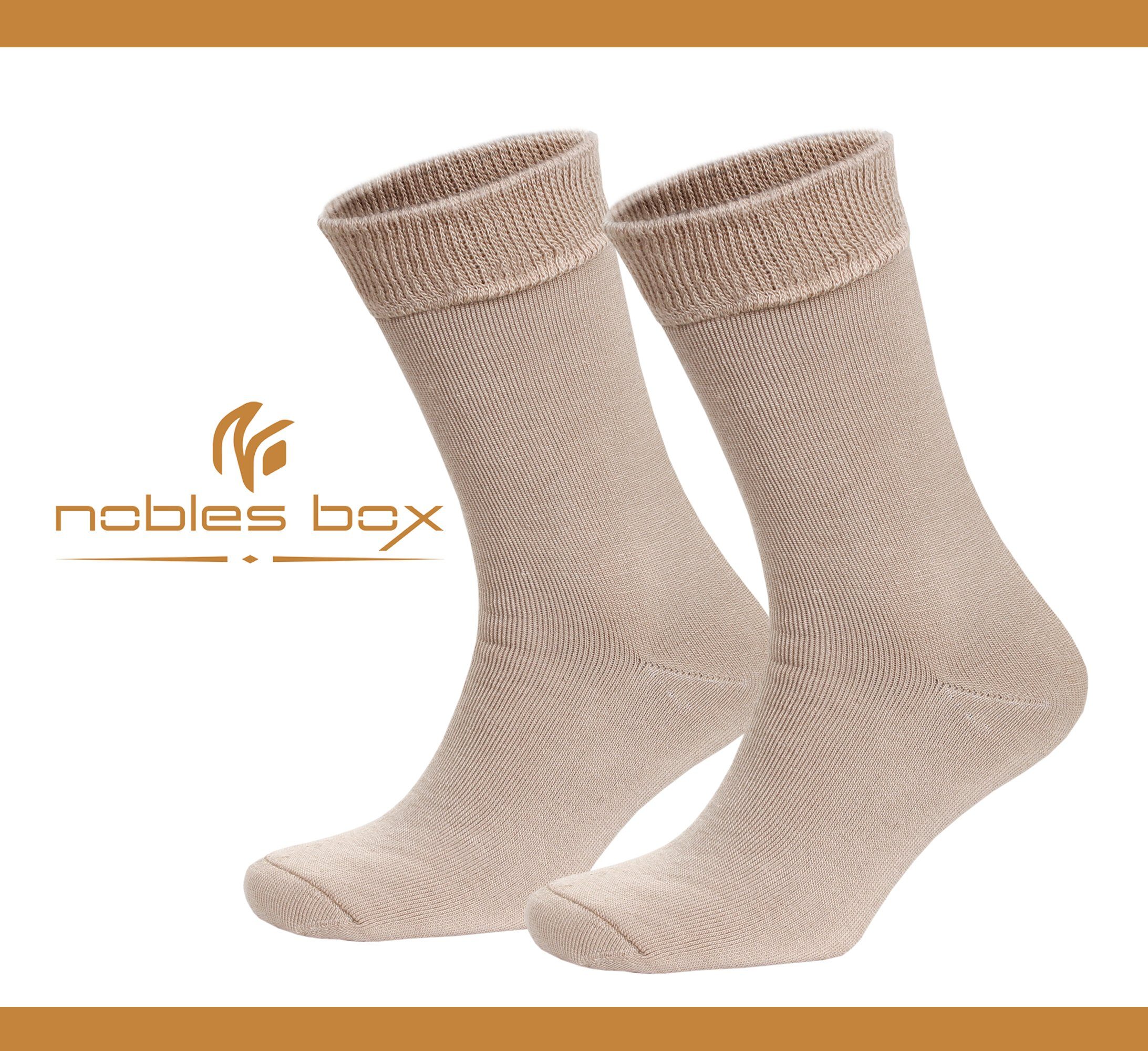 Wintersocken Herren EU Arbeitssocken 41-46 Größe) Thermosocken Socken, Beige Warme (Beutel, Herren Herren 2-Paar, NoblesBox