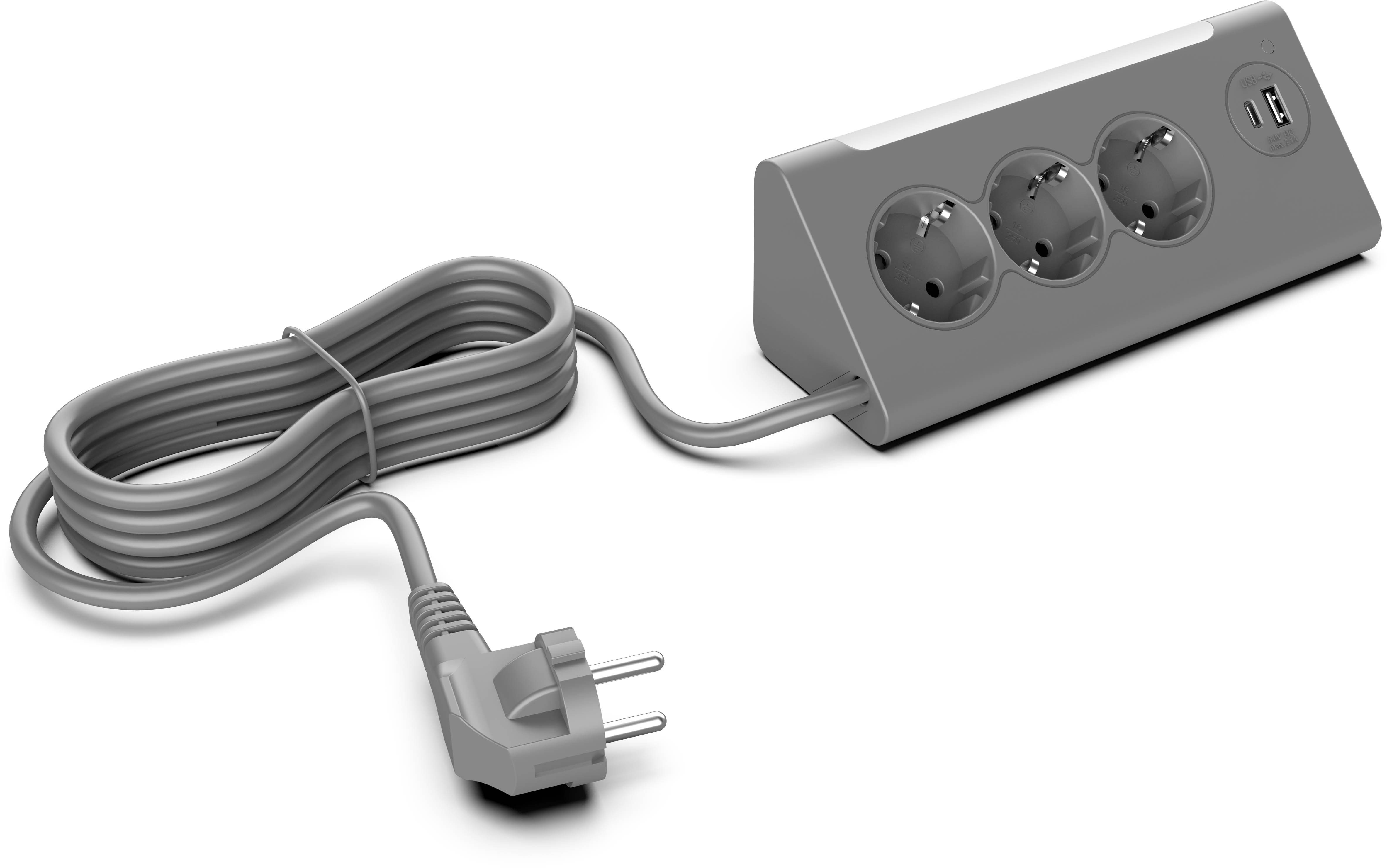 Northpoint Northpoint Ecksteckdosenleiste LED USB USB-C 3 Steckdosen Smarte Dreifach-Steckdosenleiste