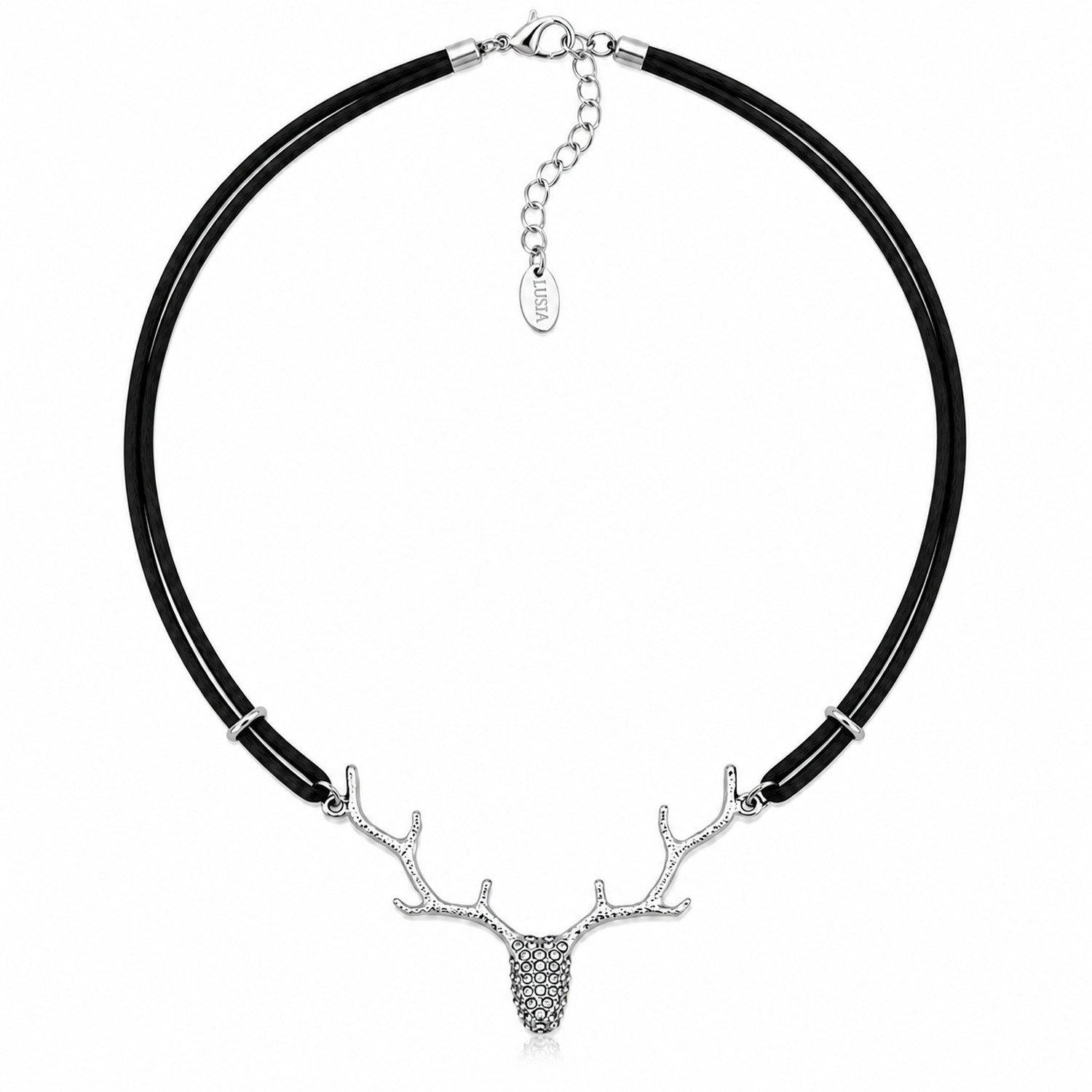 LUISIA® Kette mit Anhänger "Nicola" mit Hirschkopf und Kristallen von Swarovski® (inkl. Schmuckbox) – Bild 4 von 5