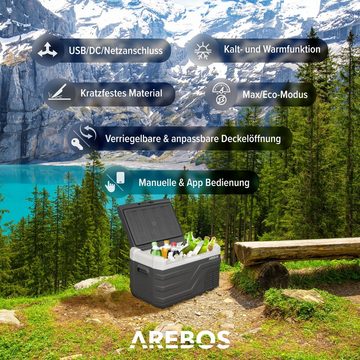 Arebos Kühlbox Kompressor elektrisch Gefrierbox Camping APP- Steuerung 26L - 43L, Ablassschraube zum Wasserentfernen
