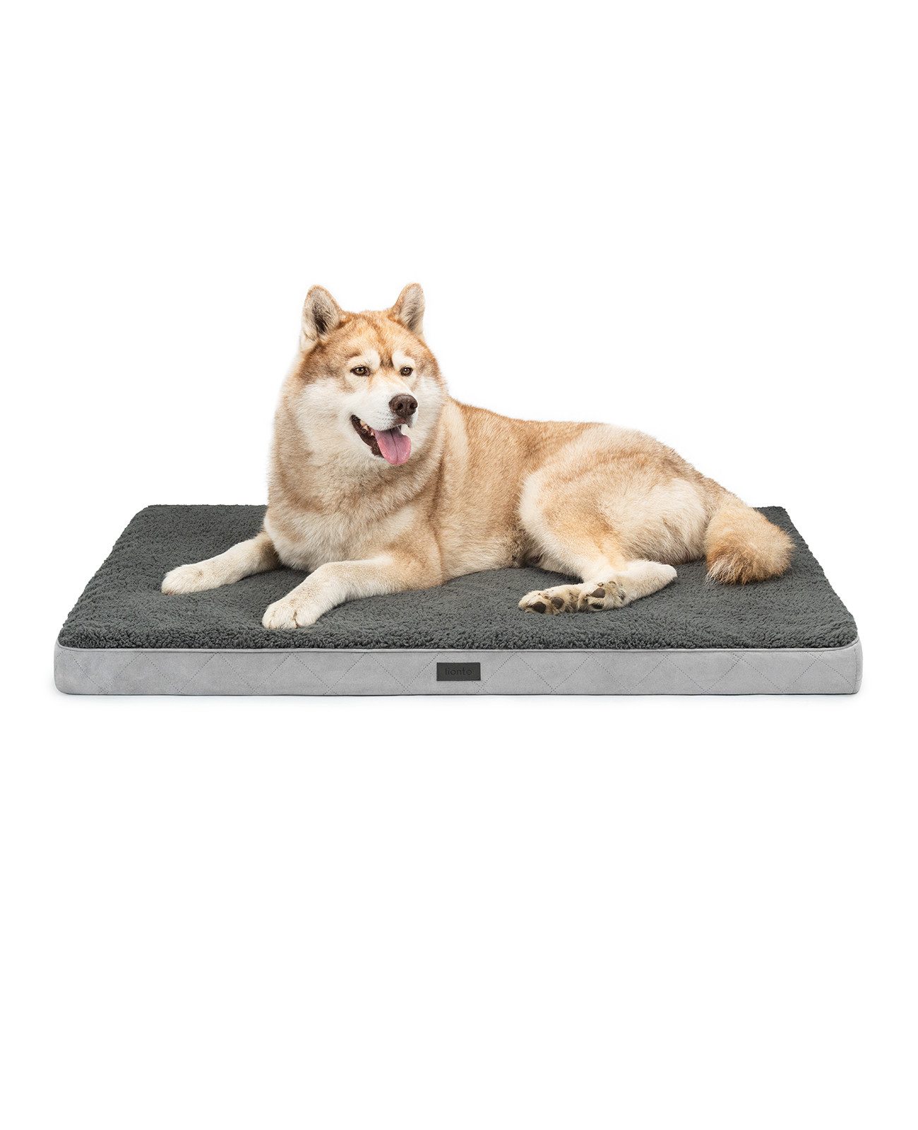 lionto Tierkissen lionto orthopädisches Hundebett, für Hunde & Katzen, verschiedene, abnehmbarer, waschbarer Bezug, grau, 112 cm x 81 cm
