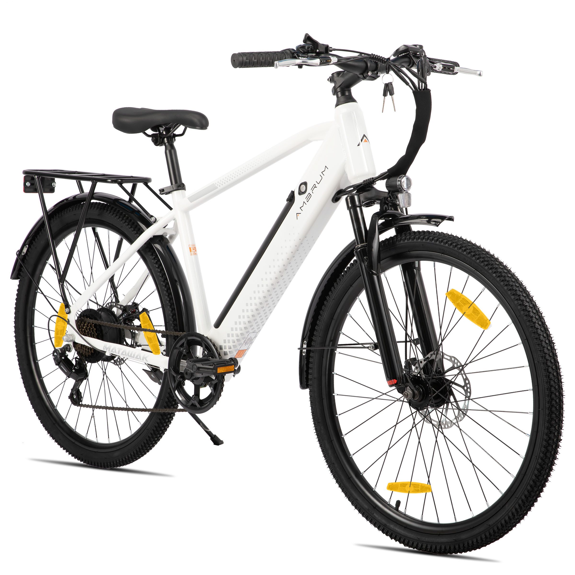 HILAND E-Bike 26" Elektro-Citybike 250W 10,4Ah mit Gepäckträger für Pendeln & Touren, Heckmotor, 374,4 Wh