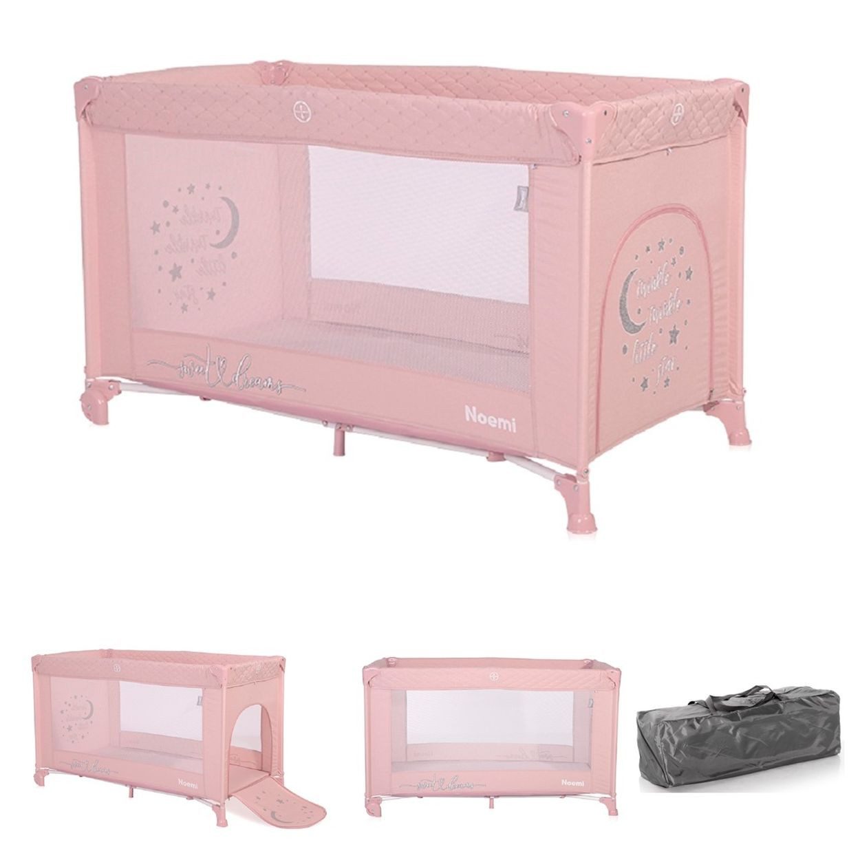 Lorelli Baby-Reisebett Baby Reisebett Laufstall Noemi, eine Ebene, seitliche Öffnung, Matratze