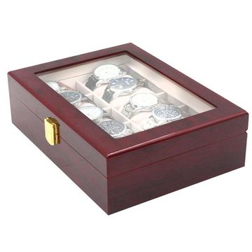 Lindberg&Sons Uhrenbox Elegante Uhrenbox mit 10 Fächern aus Holz